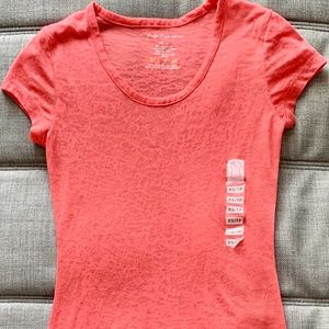 Coral see-through t-shirt